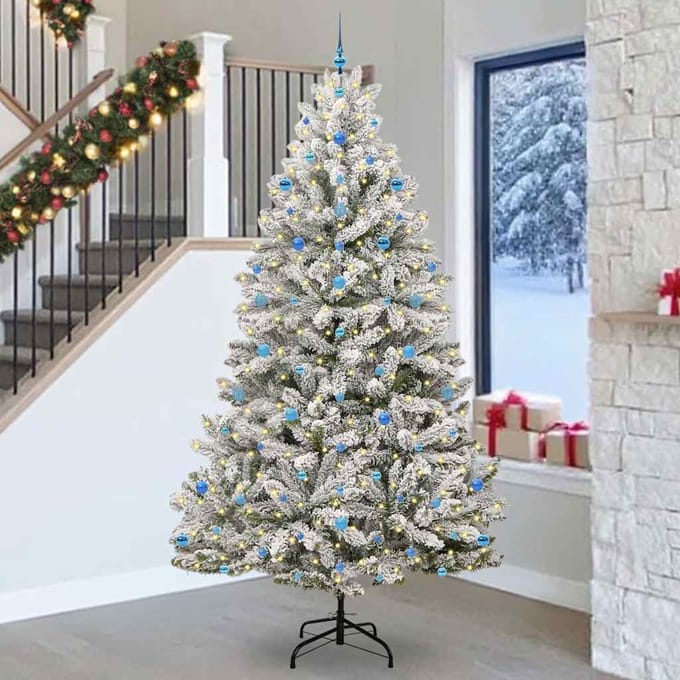 vidaXL - Kunstkerstboom - 270 - cm - 300 - LED's - Warmwit - PVC - en - Staal