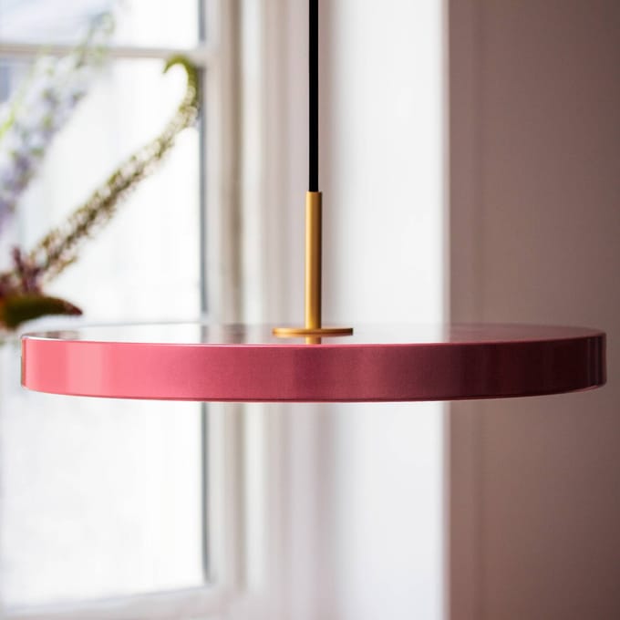 UMAGE LED hanglamp Asteria Medium, rosé/messing, Ø 43 cm