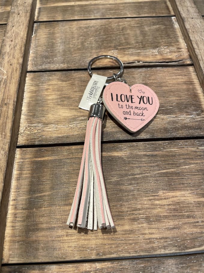 Sleutelhanger Tassel I Love You Roze