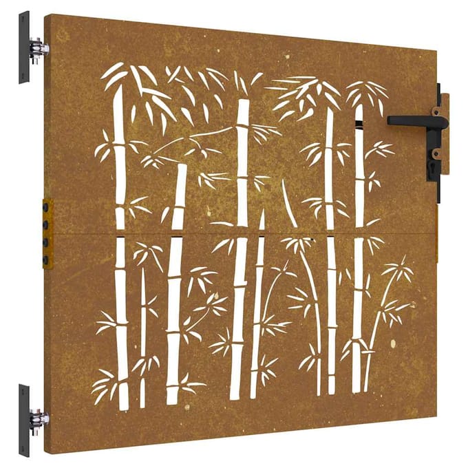vidaXL - Tuinpoort - 85 - x - 75 - cm - Poedercoated - staal - Zwart - Vergrendelbaar