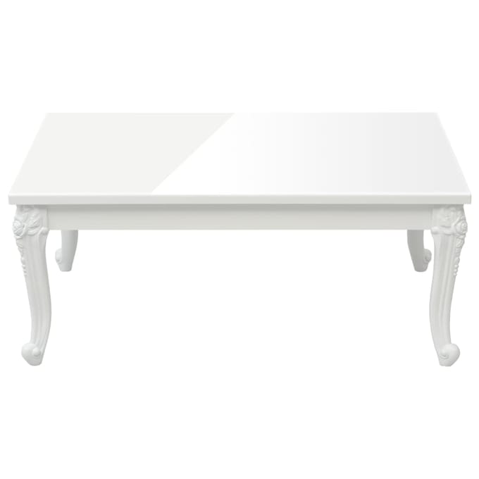 vidaXL - Salontafel - 100x50x42 - cm - bewerkt - hout - hoogglans - wit