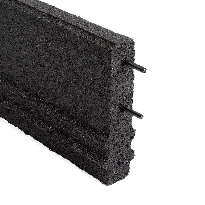 Rubbermagazijn - Opsluitband zwart - 100x25x5cm - Gazonomranding - Gerecycled rubber - Lange levensduur