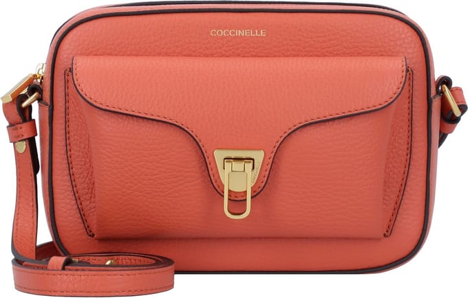 COCCINELLE Leren Schoudertas Beat Soft Camera Bag Grenadine Red Lichtrood
