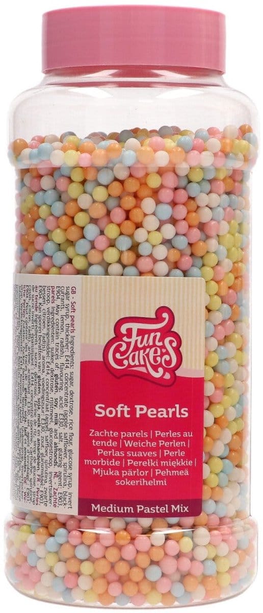 FunCakes Soft Pearls 5mm Pastel Mix 600g