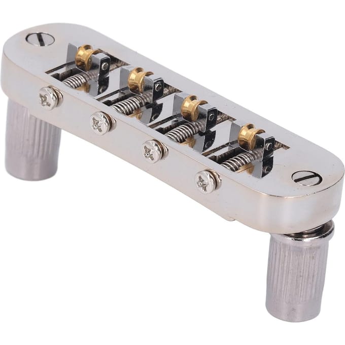 Gitaar Roller Zadels Brug Zilverlegering Hoge Stabiliteit Roller Brug voor 4-snarige Basgitaren white