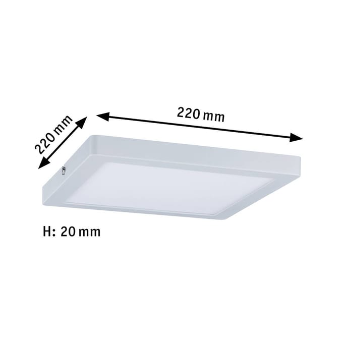 LED-paneel Atria hoekig 220x220 mm 14W 1150lm 2700K Wit dimbaar