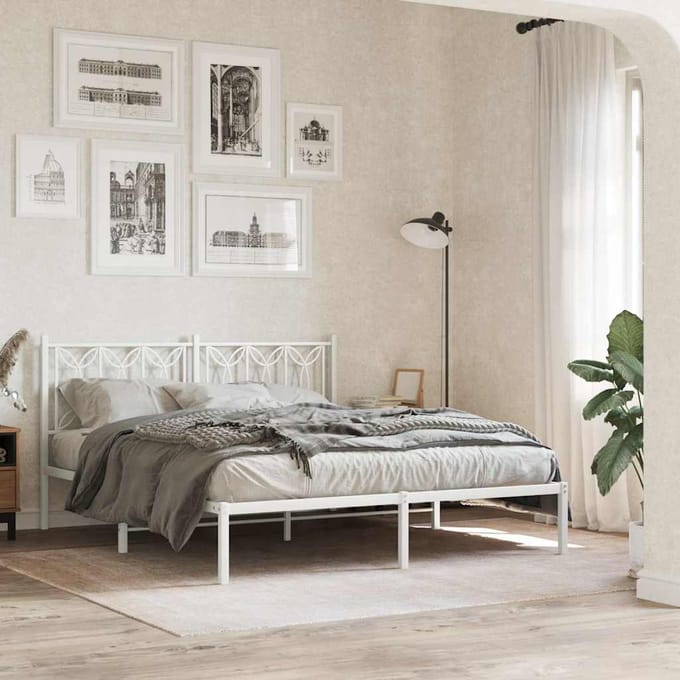 vidaXL - Vervangend - hoofdbord - 160 - cm - metaal - wit