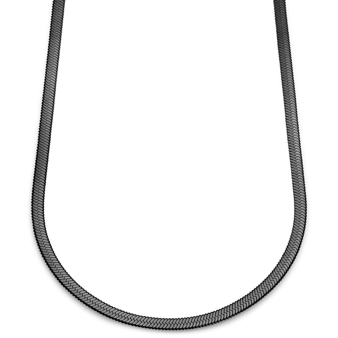 Essentials | 6 mm Gunmetal Zwarte Ketting met Visgraatschakels
