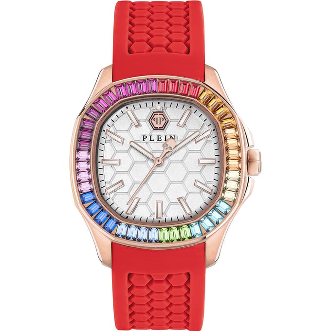 Philipp Plein The $Pectre PWTAA1024 Horloge - Siliconen - Rood - Ø 38 mm