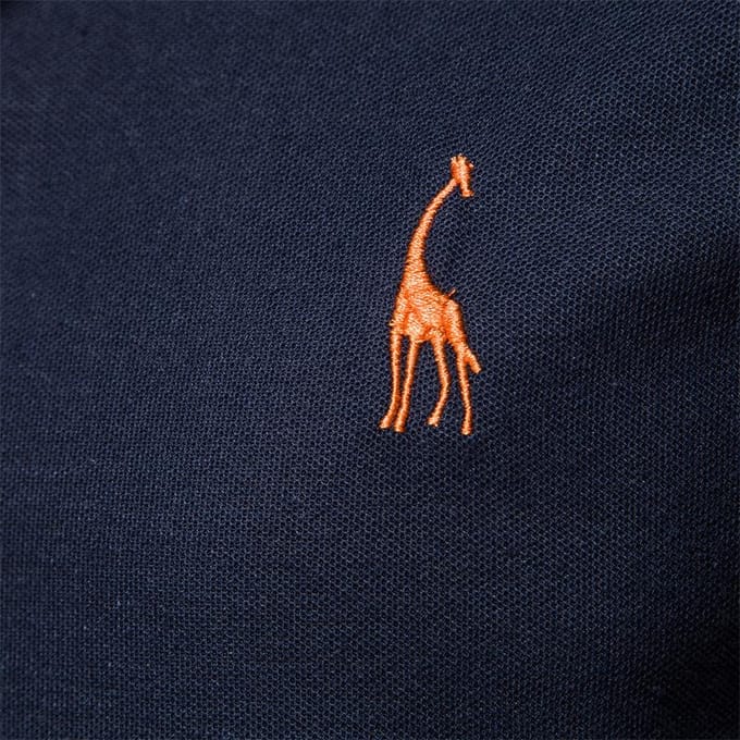 Heren Poloshirt met Borduurwerk van Herten Korte Mouw Judy Mesh Revers T-shirt Plenty S blue