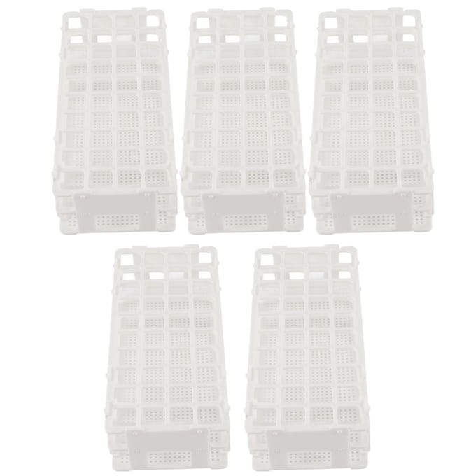 5 set 40?Gaten Plastic Reageerbuisrek Gemonteerd Afneembaar Monsterflesrek Houder voor Laboratorium white