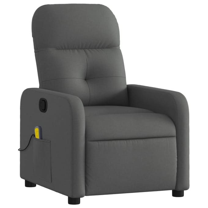 vidaXL Massagestoel in donkergrijze stof