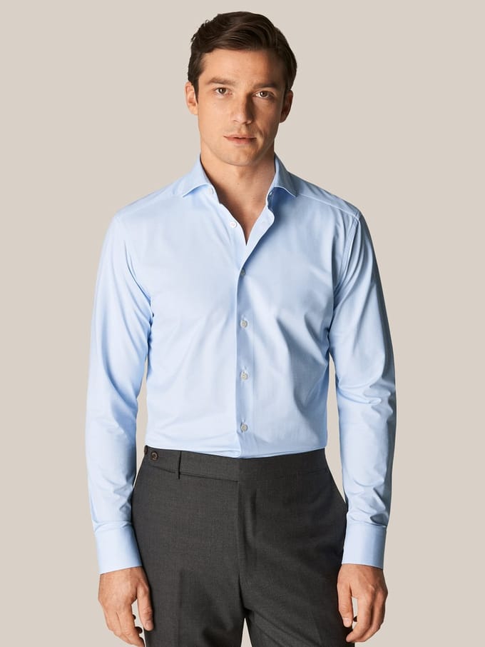 Eton overhemd lichtblauw Four-Way Stretch contemporary fit