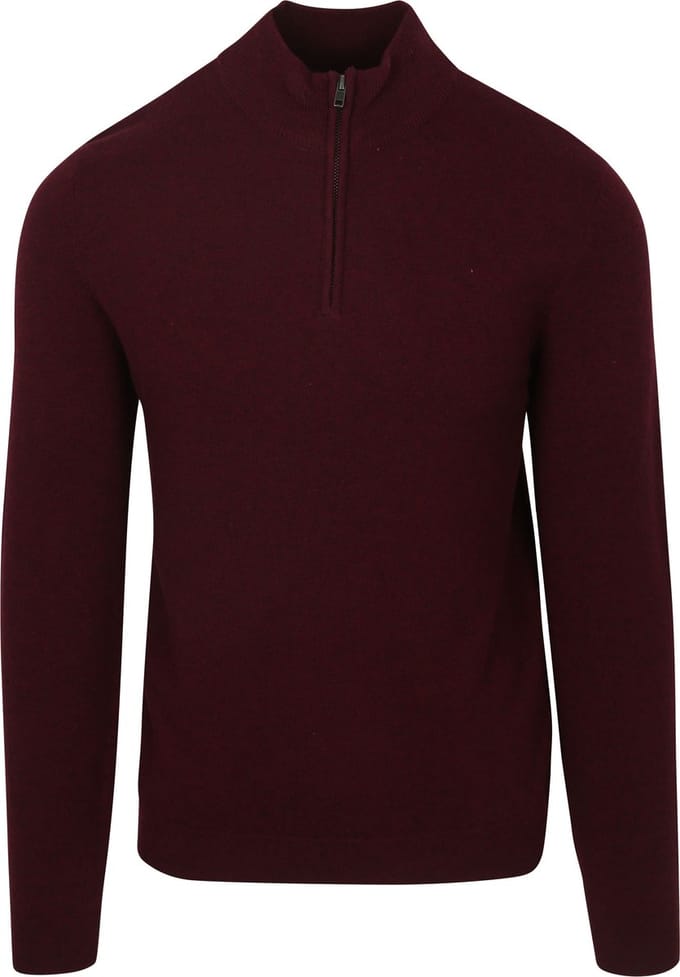 Steppin' Out Half Zip Trui Merinowol Bordeaux - Maat XXL - Heren - Pullovers