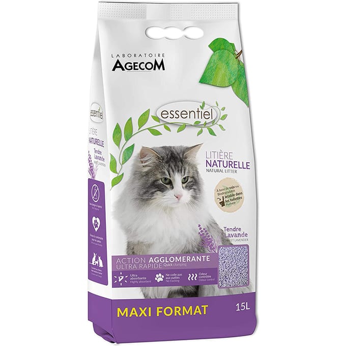 Essentiel Natural kattenbakvulling lavendel -  2 x 6 L