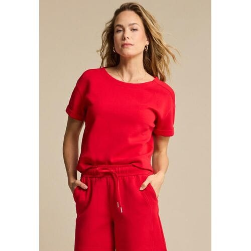 Red Button rode dames trui   Ronde hals   Regular fit   Korte mouw Rood L
