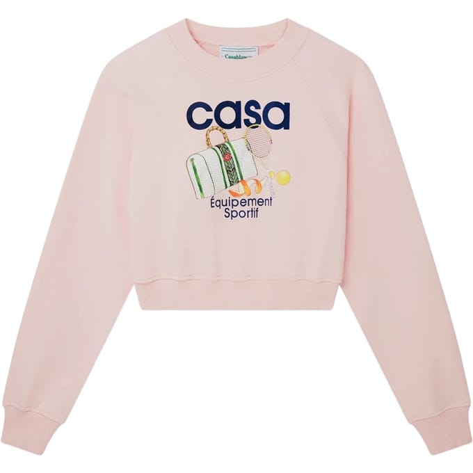 Casablanca Bedrukte Cropped Sport-sweatshirts In Roze