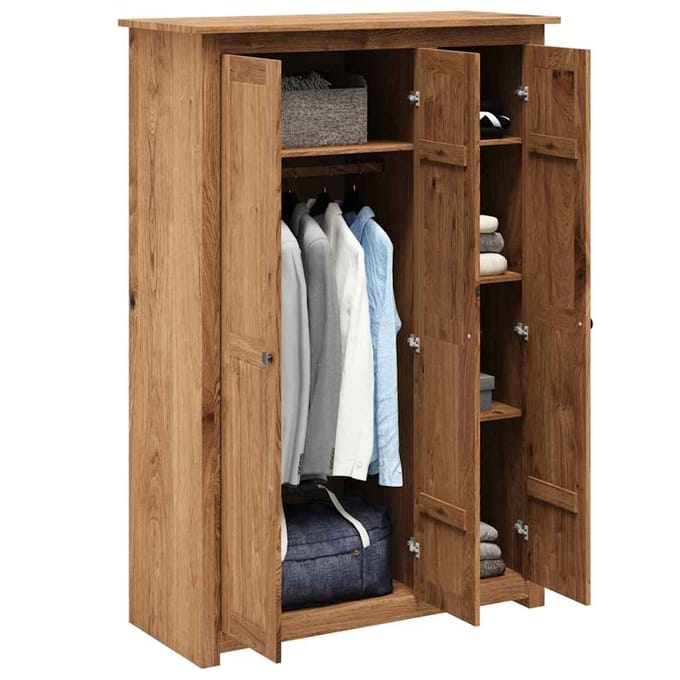 vidaXL - Kledingkast - 3 - deuren - Panama - Range - 118x50x171,5 - cm - grenenhout