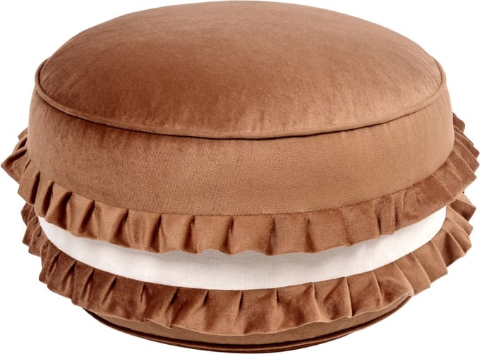 MAROT - Kinderpoef - Bruin - 50 x 50 x 30 cm - Fluweel