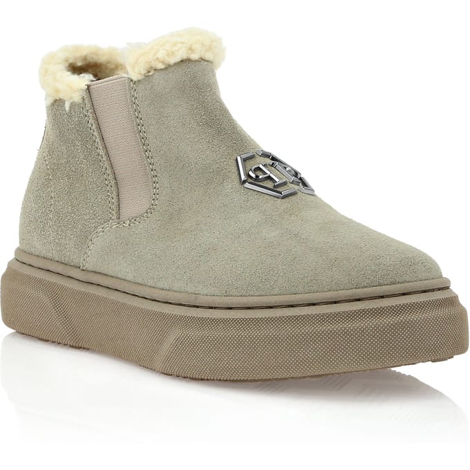 Eco Shearling Suede Anckle Boots
