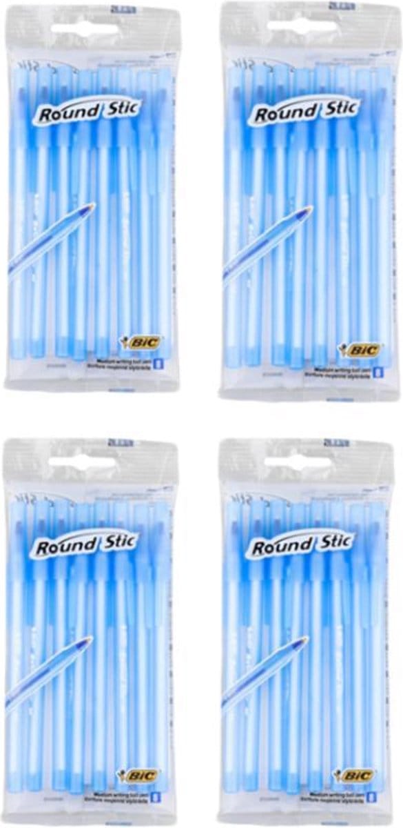 Balpen BIC Round Stic M blauw - 32 stuks