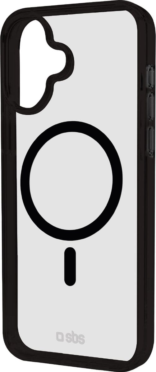 sbs mobile Cover Apple iPhone 16 Zwart Stootbestendig, MagSafe compatible, Met magneetmodule