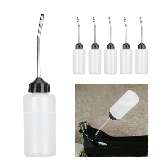 5 stuks 120 ml plastic naaimachine-oliedispenser met lange, verlengde tuit white