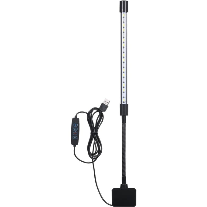 D C 5V 7W 18 LED Aquariumlamp Vissenkom Klem Clip Kijk Lamp USB Aangedreven Werking 3 Verlichtingsstanden zwart