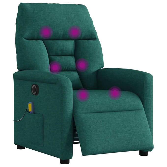 vidaXL Massagestoel elektrisch verstelbaar stof donkergroen