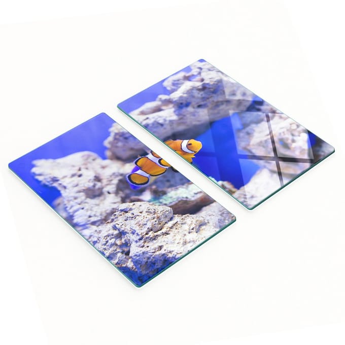 Set van twee glazen snijplanken Nemo Koraalrif 2x30x52 cm