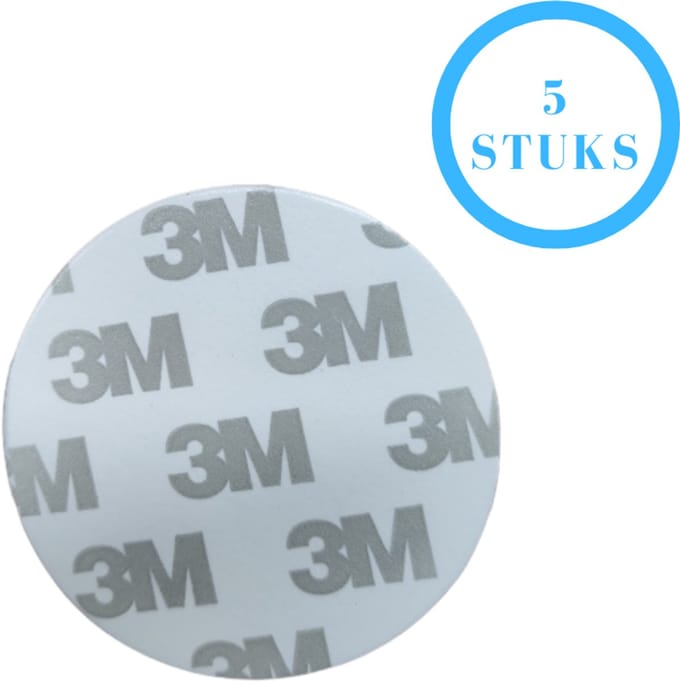 3M Plakstrips Rond - Dubbelzijdig Tape - Plakstrips Dubbelzijdig - 3M Tape - 5 CM - 5 Pack - Lichte Objecten