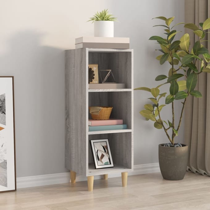 vidaXL - Dressoir - 34,5x32,5x90 - cm - bewerkt - hout - grijs - sonoma - eikenkleurig