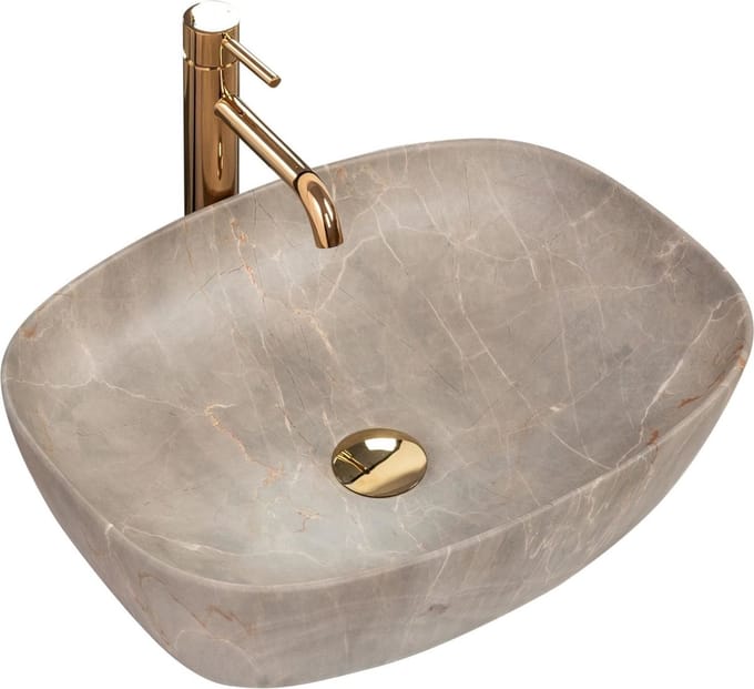 Rea Freja Beige Opzetwastafel Steen Imitatie 51x39,5 cm