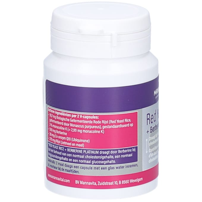 Mannavital Red Yeast Rice + Berberine - 60 capsules - cholesterol