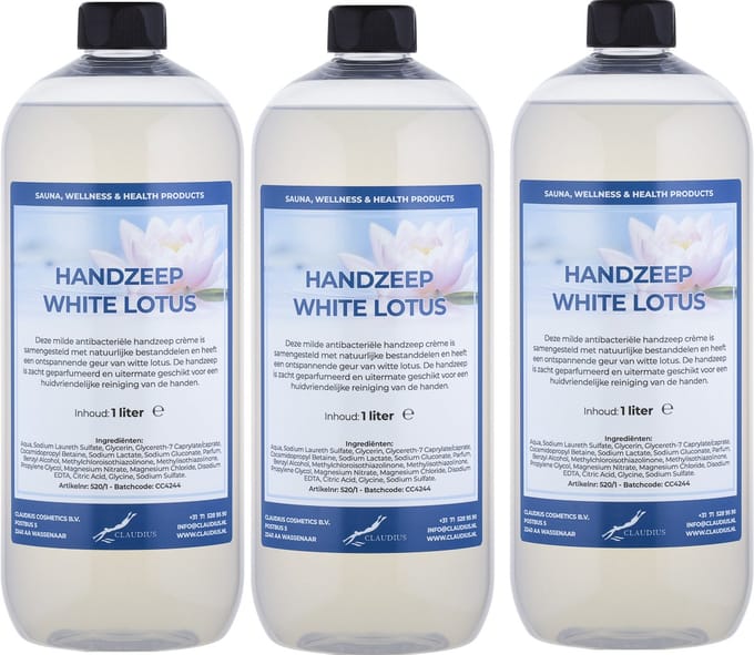 Handzeep White Lotus 1 liter - set van 3 stuks