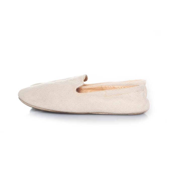 Hermes Home canvas pantoffels in beige