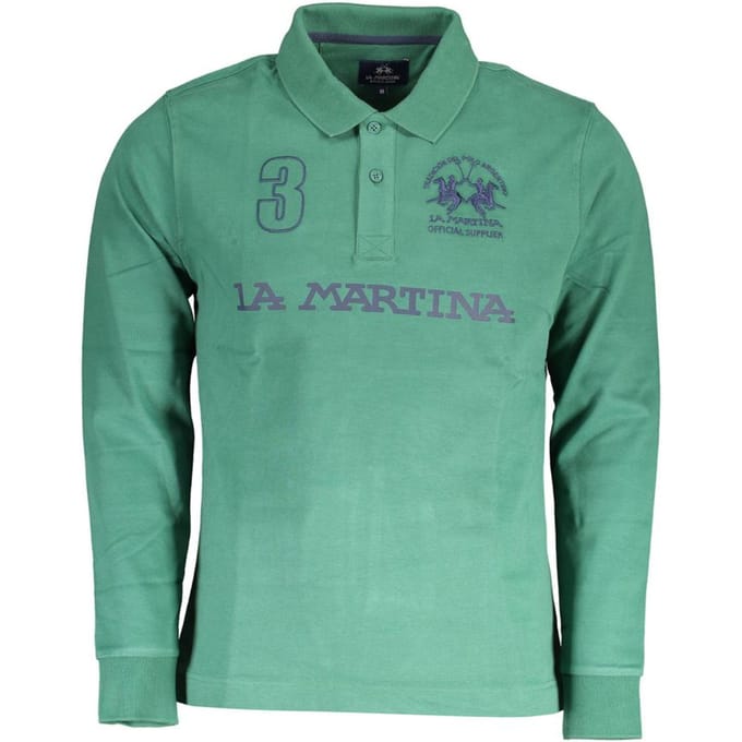 La Martina Groene Katoenen Heren Poloshirt