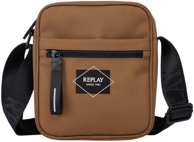 REPLAY schoudertas Reporter Bag Butter Nut Lichtbruin