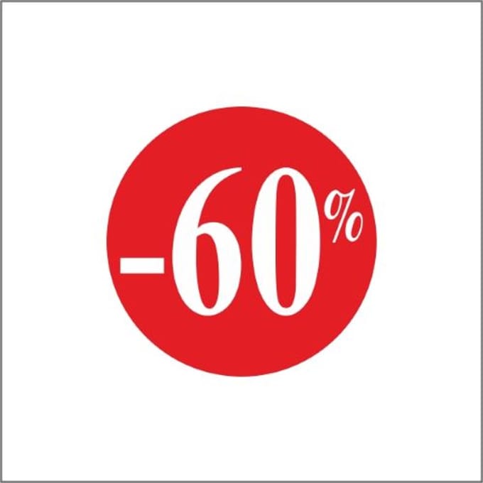 Etiketten 60% rond Rood
