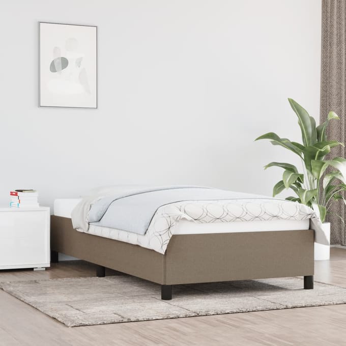 vidaXL - Bedframe - zonder - matras - 90x200 - cm - stof - taupe