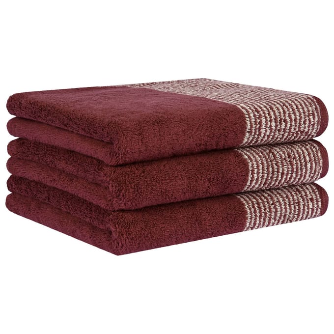 Cawoe Handdoek Luxury Home Two-Tone Een maat, 50x100 Set van 3