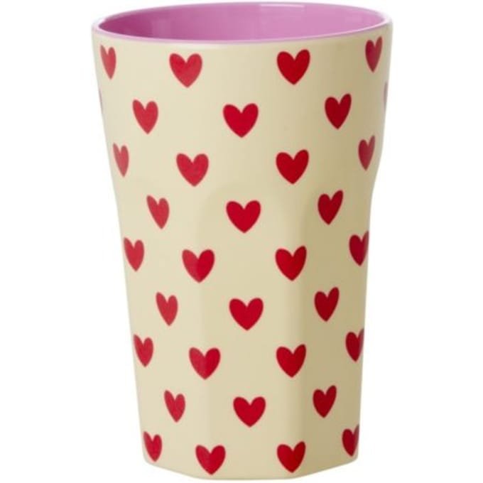 Rice melamine beker groot darling hearts creme