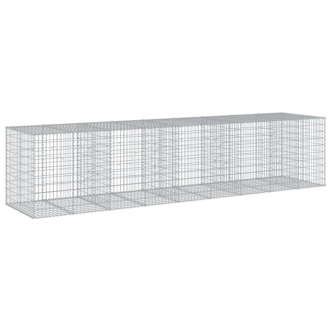 vidaXL - Schanskorf - 450x100x100 - cm - gegalvaniseerd - ijzer - zilverkleurig
