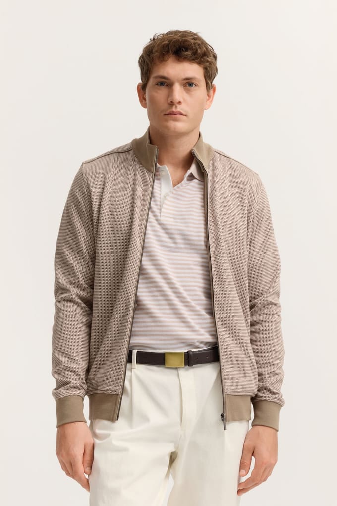 Bugatti Herren Sweatjack in jacquarddesign Modern Fit
