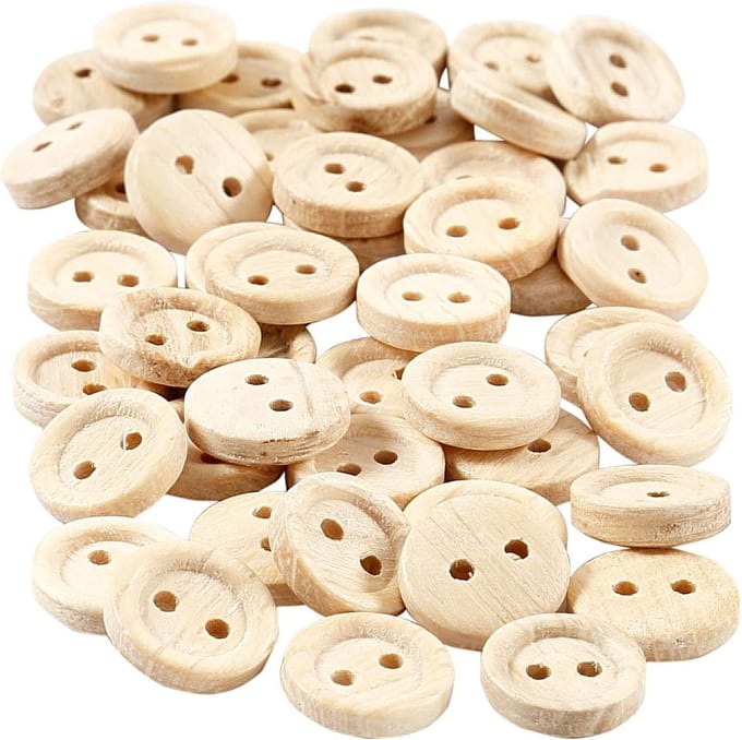 CC Houten Knopen 11 mm 50 stuks