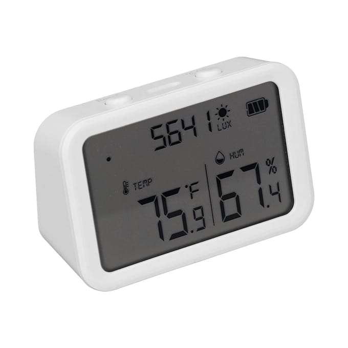 Thermomètre Hygromètre Intelligent WiFi Intérieur Sans Fil Capteur Température Humidité avec Intensité Lumineuse white