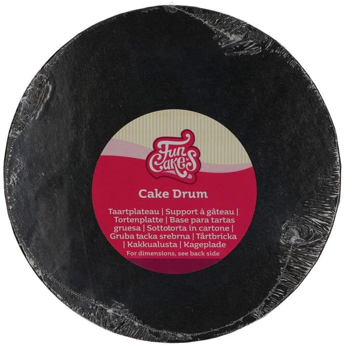 FunCakes Cake Drum Rond - Zwart - Ø20 cm / 12 mm - Taartonderlegger - Taartkarton