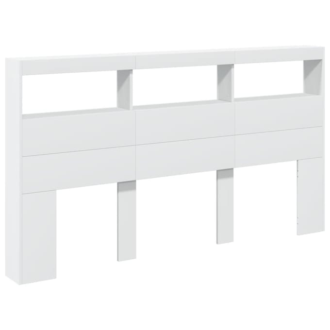 vidaXL - Hoofdbordkast - met - LED-verlichting - 180x17x102 - cm - wit