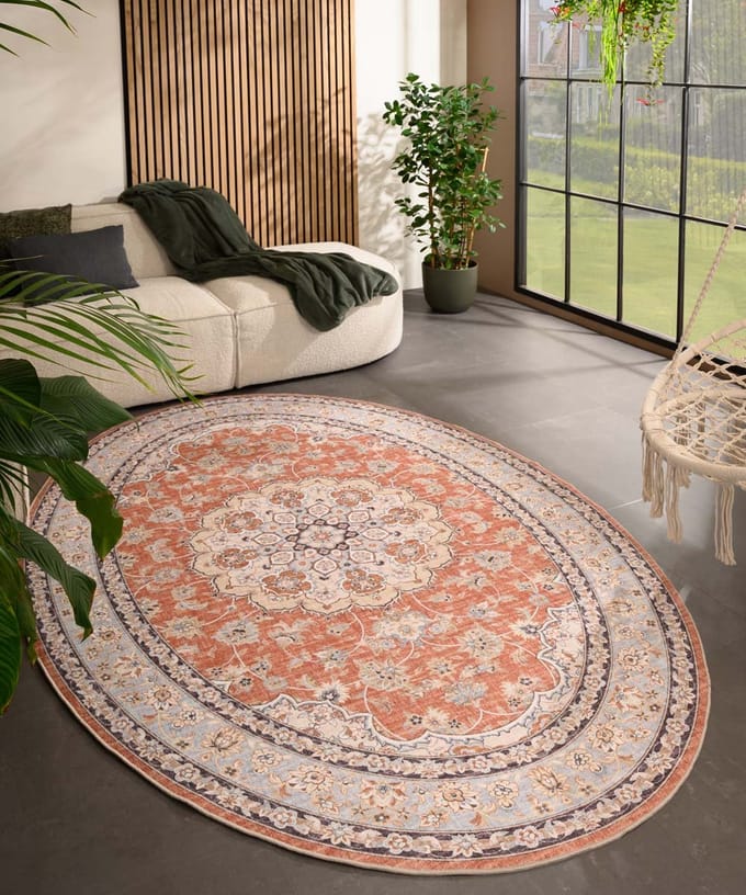Vintage buitenkleed ovaal - Valenca Nova terracotta 80x150
