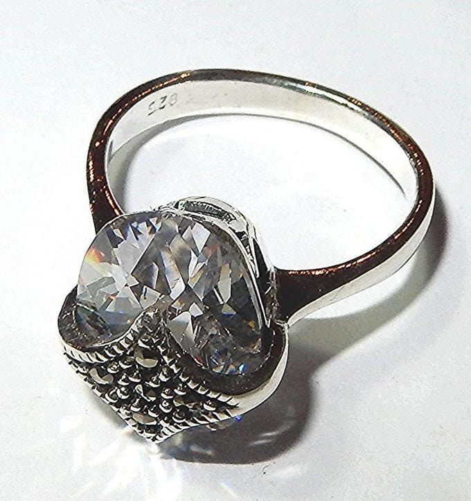 Zilveren Bergkristal Ring maat 16.5